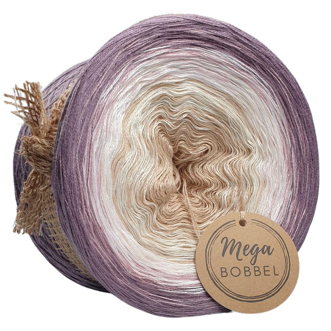 MegaBobbel*Märchentraum*A361* (Außenfarbe: Violett) Farbverlaufsgarn - Lace Garn Bobbel Wolle zum Häkeln & Stricken (4 fädig, 3750m)