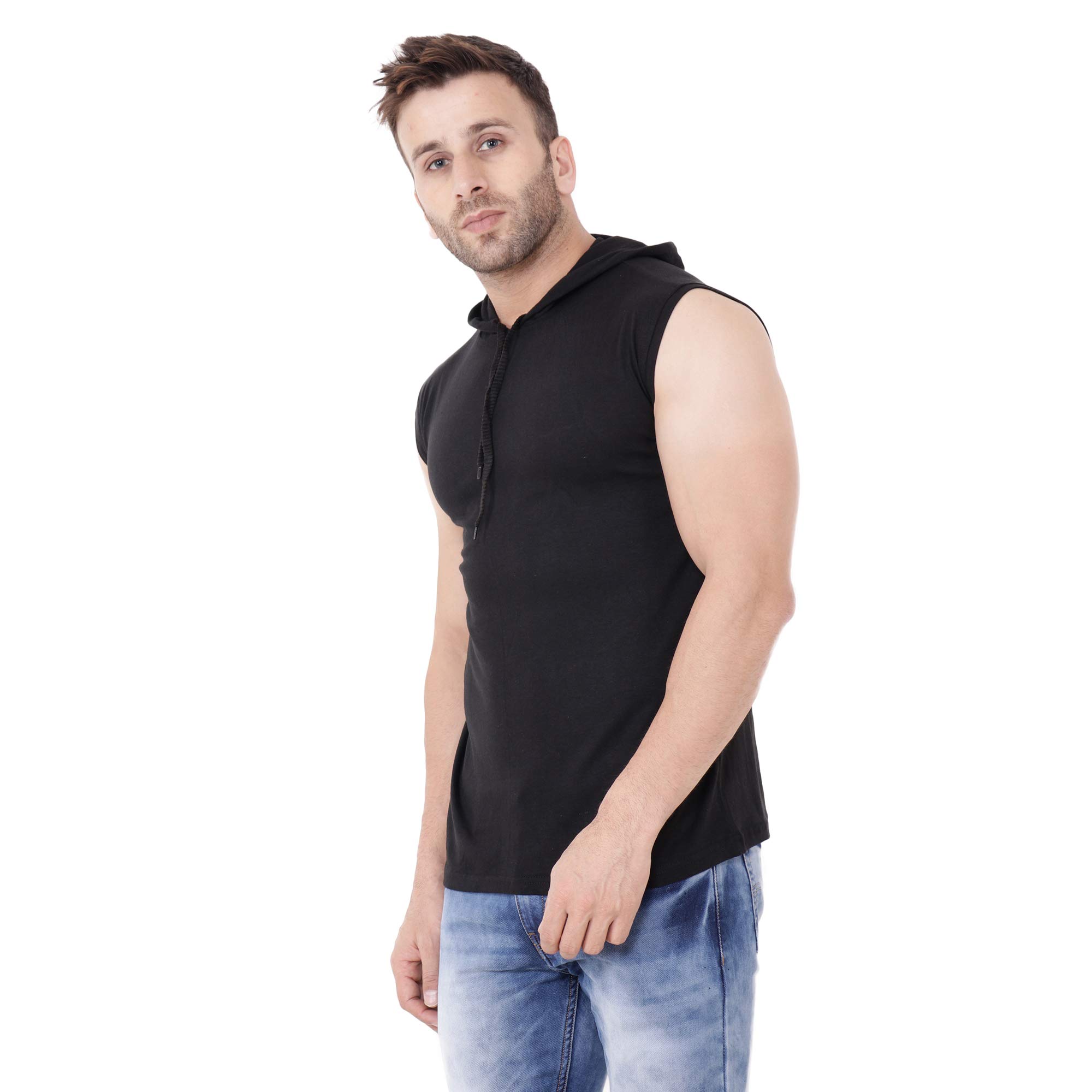 tfurnish Men’s Sleeveless Hooded T-Shirt – Gym Workout Muscle Tank Top | Casual Cotton Hoodie Vest for Summer Fitness & Sports-picture-52