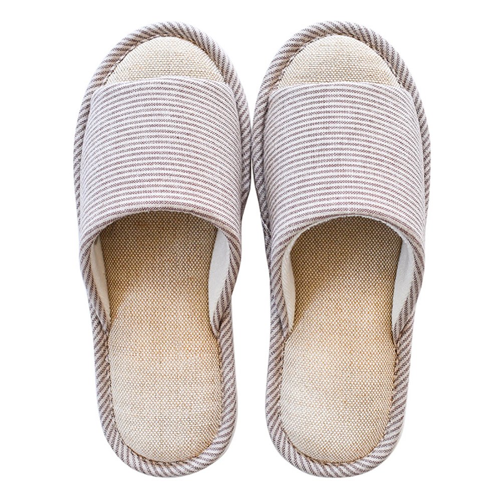 Women Mens Unisex Washable Cotton Open-Toe Home Slippers Indoor Shoes Casual Flax Soft Non-Slip Sole Shoes-image-41