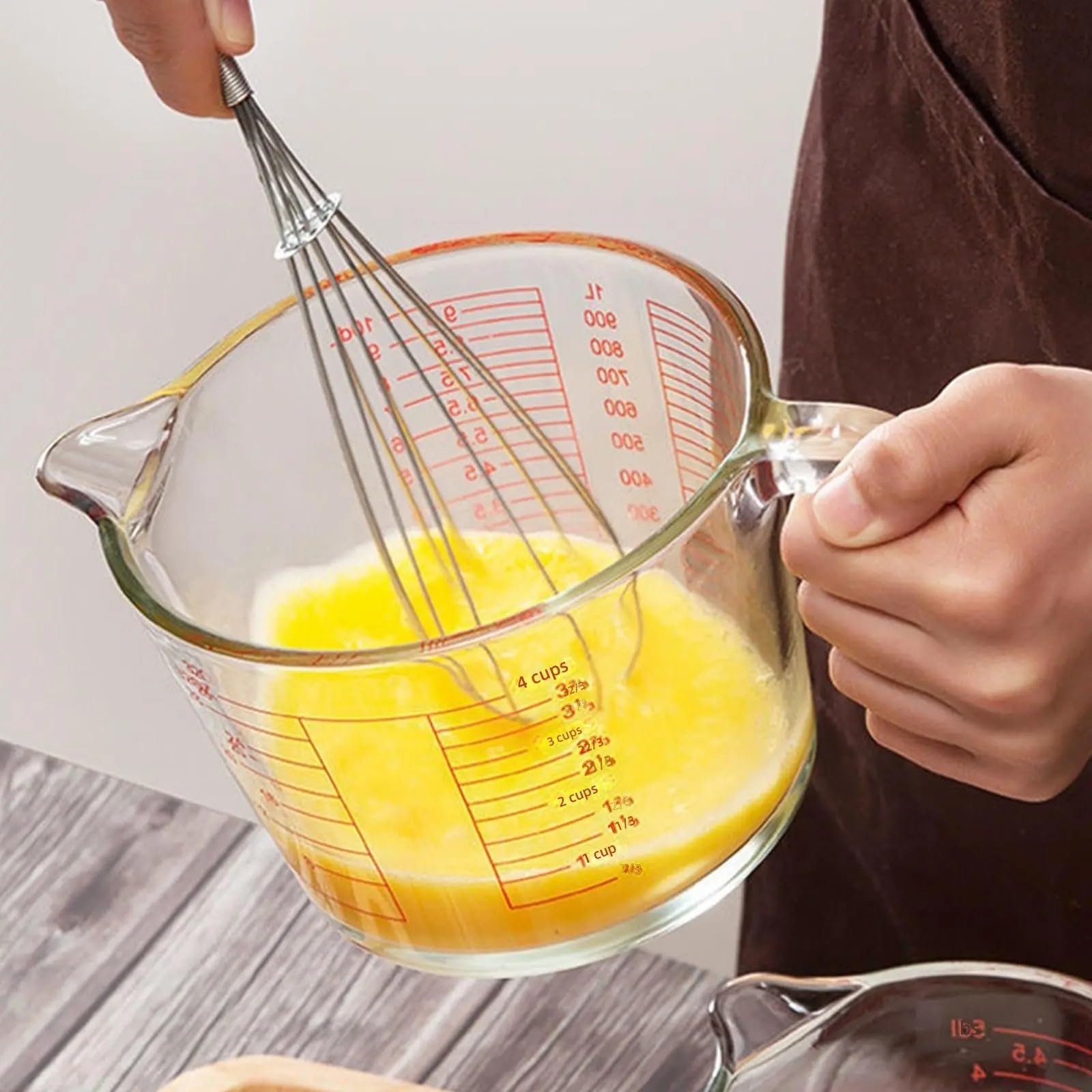 3 Glas Messbecher, perfekt Backen von Milch und Mischen, hitzebeständiges Küchen Kochgerät, Glas Messbecher Set