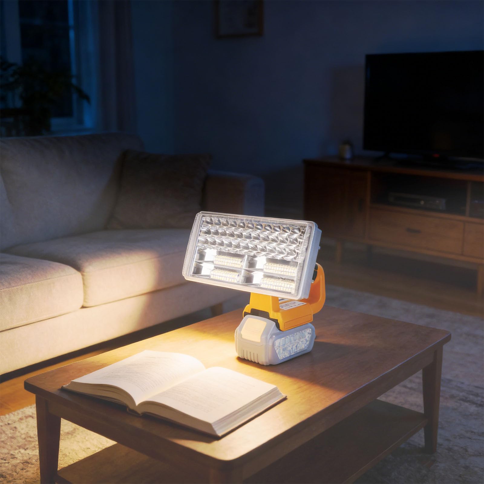 Extrem helle viertausendzweihundert Licht LED Arbeit mit DREI Lichteinstellungen, USB Ladeanschluss und Metall, aus Metall