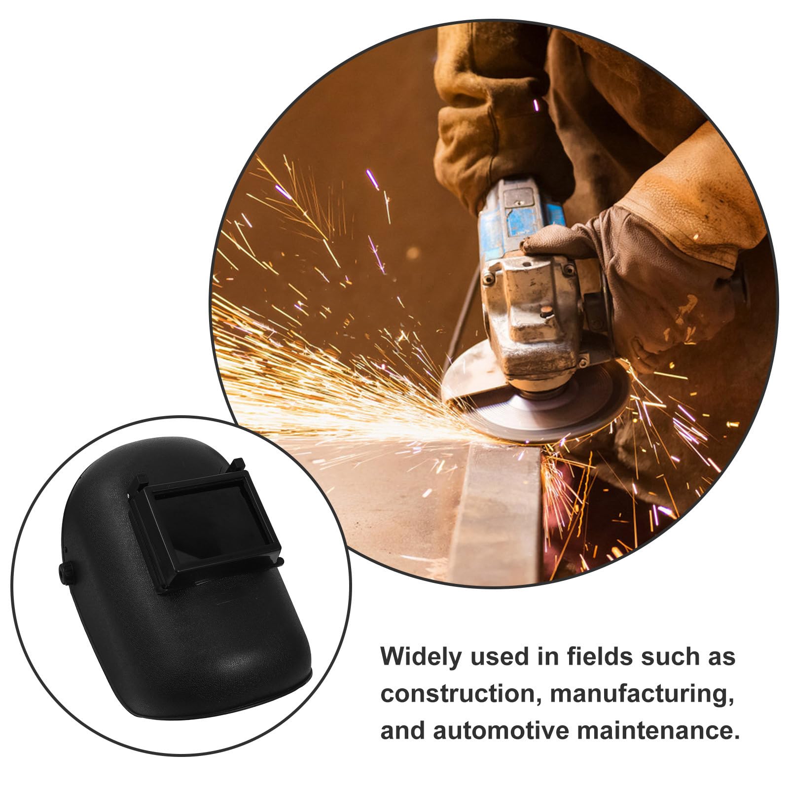 Toddmomy Maschera per Saldatura Leggera in Pp Nera Protezione Occhi e Design a Fascia Regolabile per Lavori di Saldatura e Grindatura Sicura