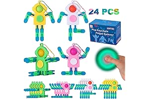 24Pcs Pop Fidget Spinners Bulk - Deformable Astronaut Fidget Spinner Keychain Robot...