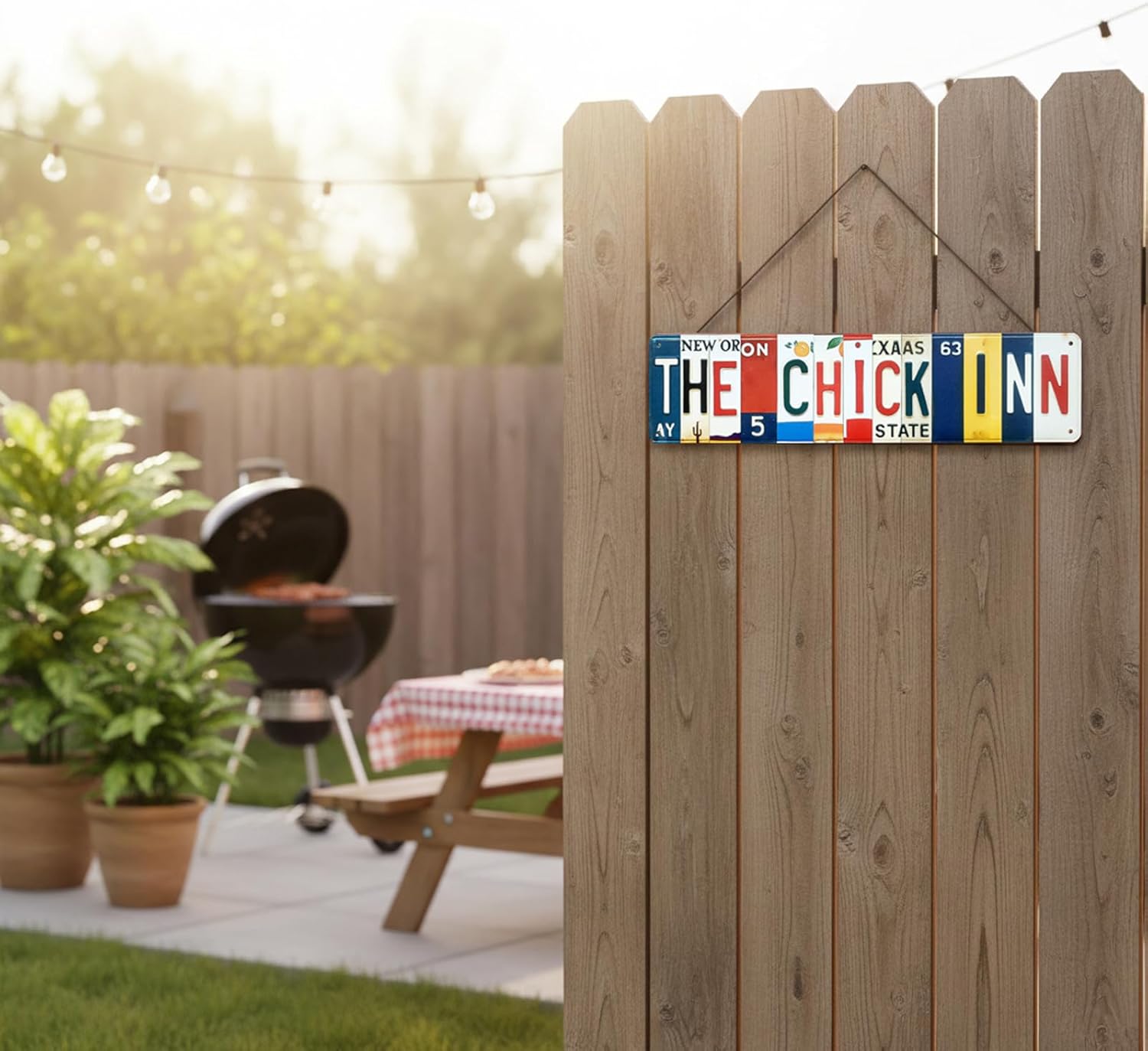 The Chick Inn All-Aluminum Metal Sign – Vintage License Plate Style Wall Decor for Kitchen, Farmhouse, Restaurant, Garden, Chicken Coop Decorations – 16 x 4 Inch - Image 6