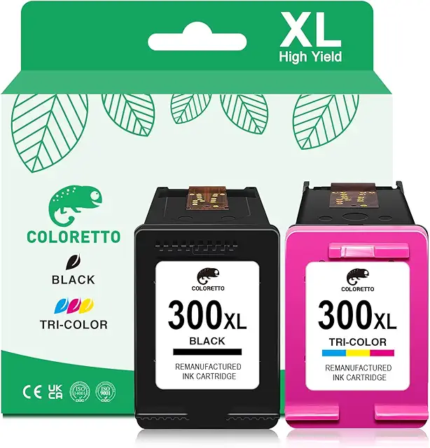 Cartuccia HP 300XL Rigenerata - 2 Pezzi (Nero e Tricromia) - Alta Compatibilità