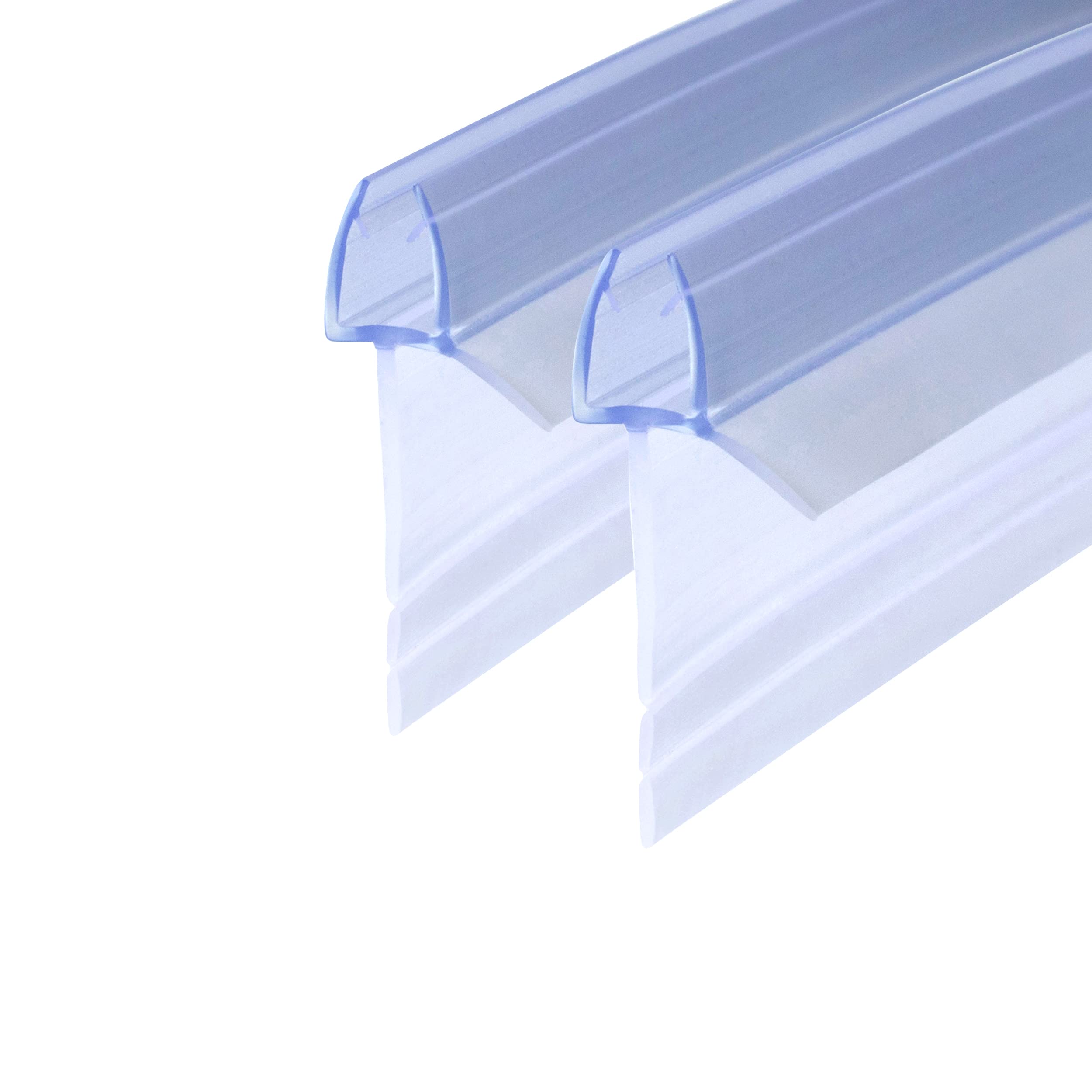 DOPPOSO Duschdichtung 2 x 100 cm Ersatzdichtung für 4mm/5mm/6mm Duschkabinen Badewanne mit verlängerten Gummilippen Glastür Duschleiste (Kann von Hand gerissen werden) mit Wasserabweiser