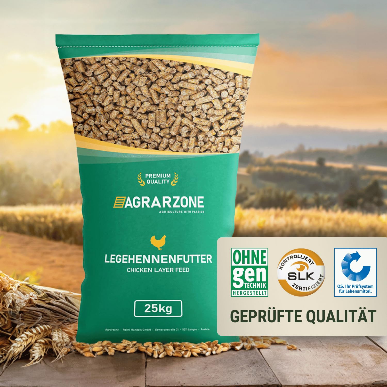 Agrarzone PREMIUM Mangime per galline ovaiole in pellet 25 Kg - Per uova con guscio resistente e deposizione regolare - Formula multi-pulita con vitamine e minerali, senza OGM