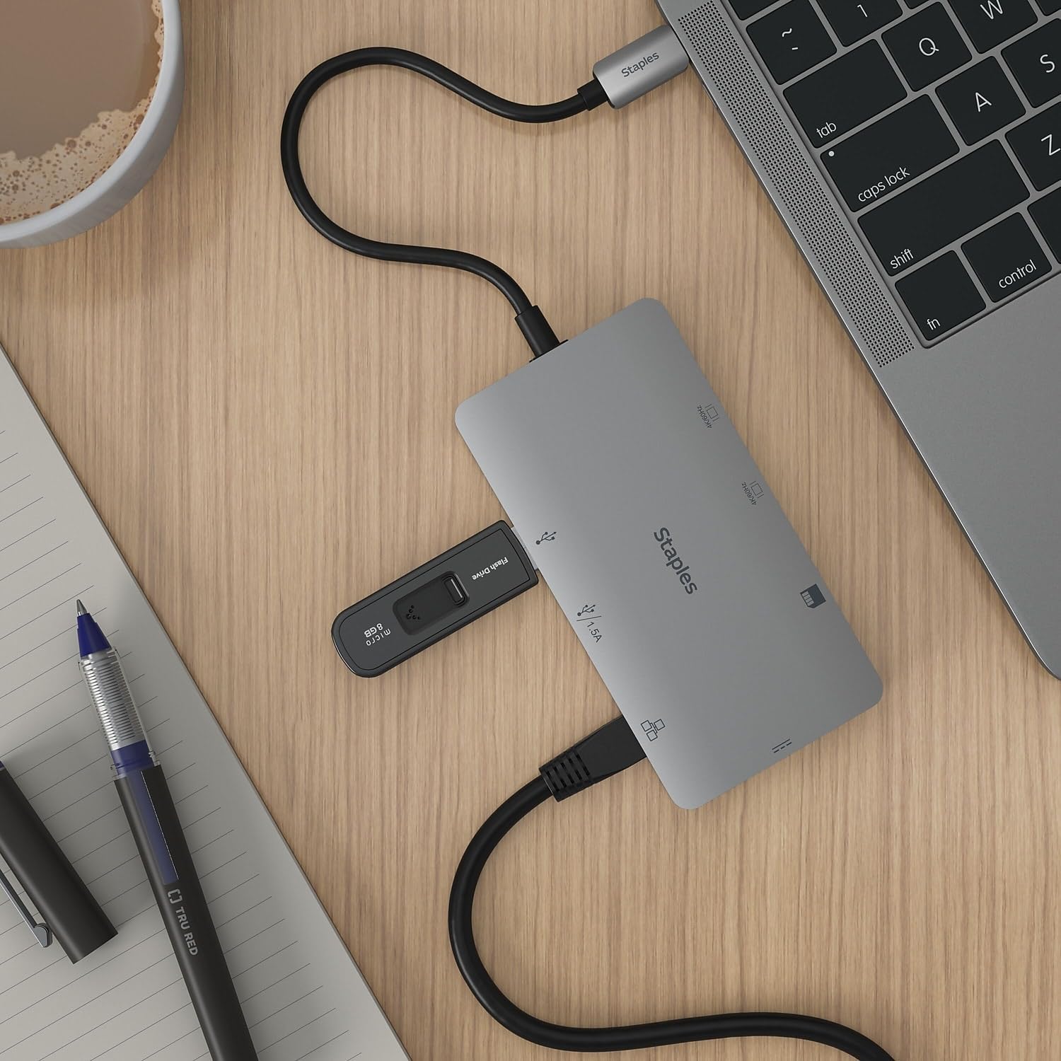 8-Port Hub, Gray, Multi-Port Expansion Hub for Office Setup, Add Connectivity for Laptop/Desktop