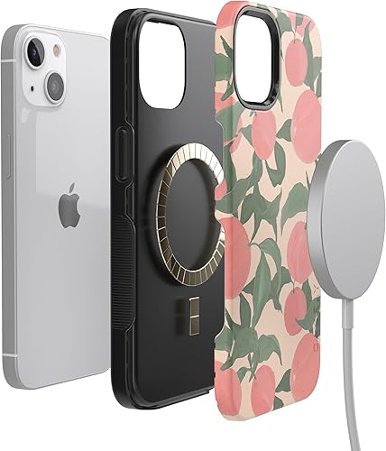 Vista 990 de Casely Funda para iPhone 13 Compatible con MagSafe Color Splash de medianoche Funda retro abstracta Color de medianoche Splash Abstracto