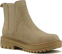 Vista 4 de Soda Pilot Botines Chelsea de tacón bajo para mujer, con doble elástico