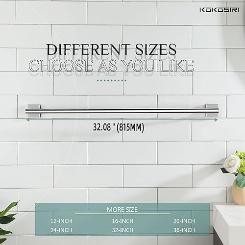 Vista 161 de KOKOSIRI Toallero de 16 pulgadas para baño, cocina, inodoro, acero inoxidable de níquel cepillado B4005BR-L16
