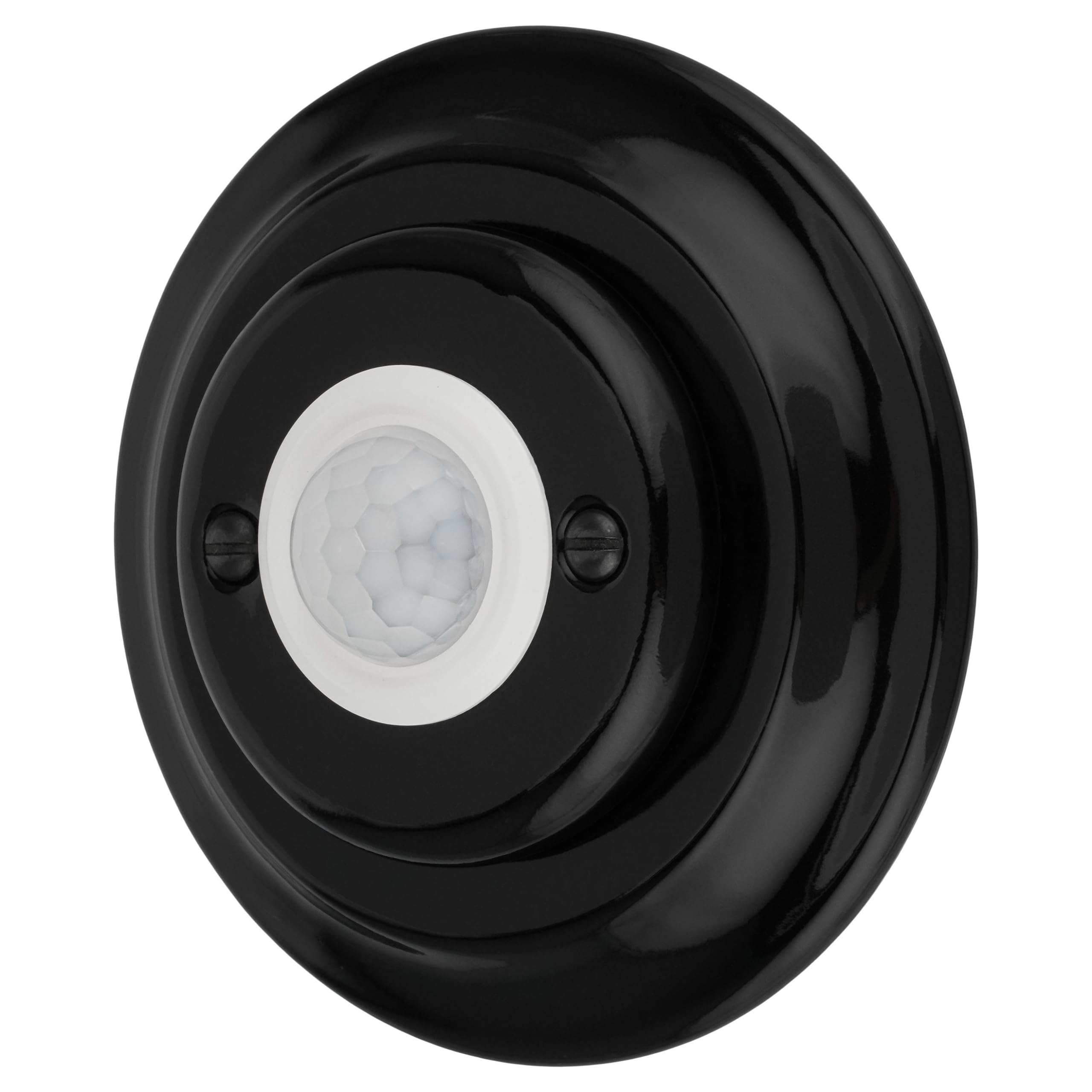 Unterputz Porzellan Retro LED Bewegungsmelder, All-in-One, Serie PR1 schwarz