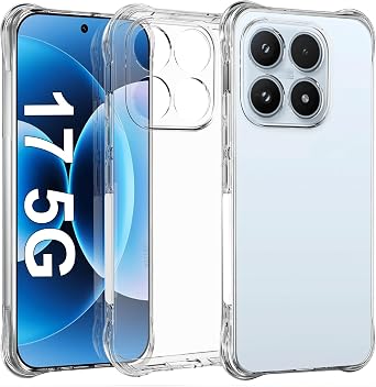 USTIYA Case for Xiaomi 17 5G Clear TPU Four Corners Military-Grade Protection Cover Transparent Soft funda