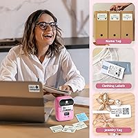 Vista 9 de Phomemo M110 Label Makers, Barcode Bluetooth Printer, Thermal Pocket Inkless Sticker Printer for Small Business, Address, Mailing, Price Tag, File