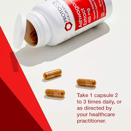 Miniatura 4 de Protocol Ashwagandha 450mg - Apoyo inmunológico, adaptógeno ayurvédico - 90 cápsulas vegetales