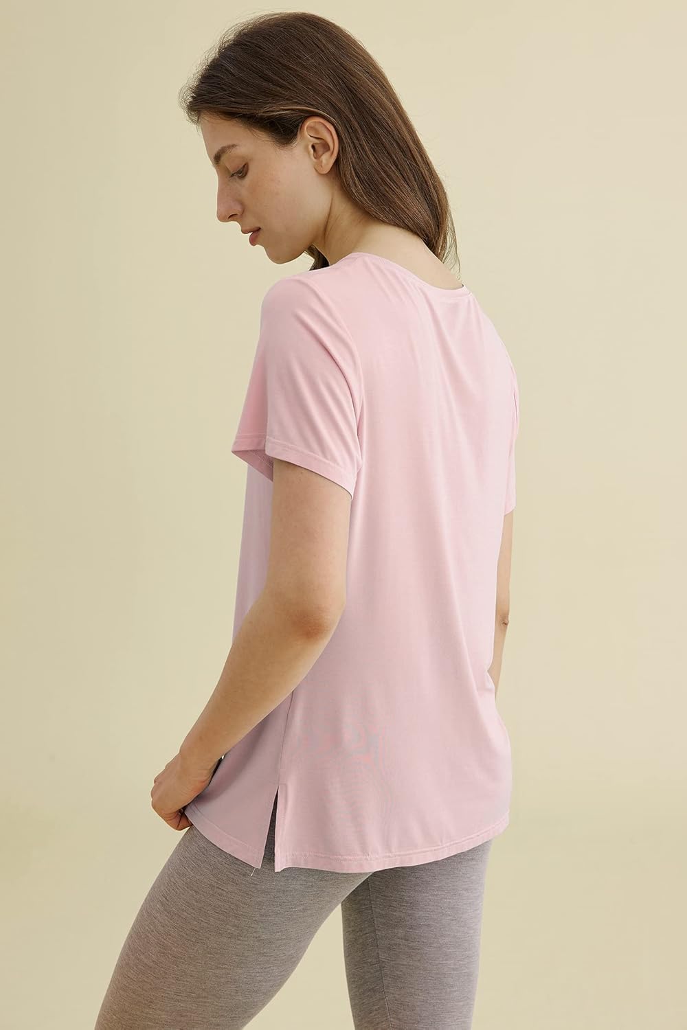 Latuza Women's Viscose Sleep T-Shirt V-Neck Pajamas Top - Image 3