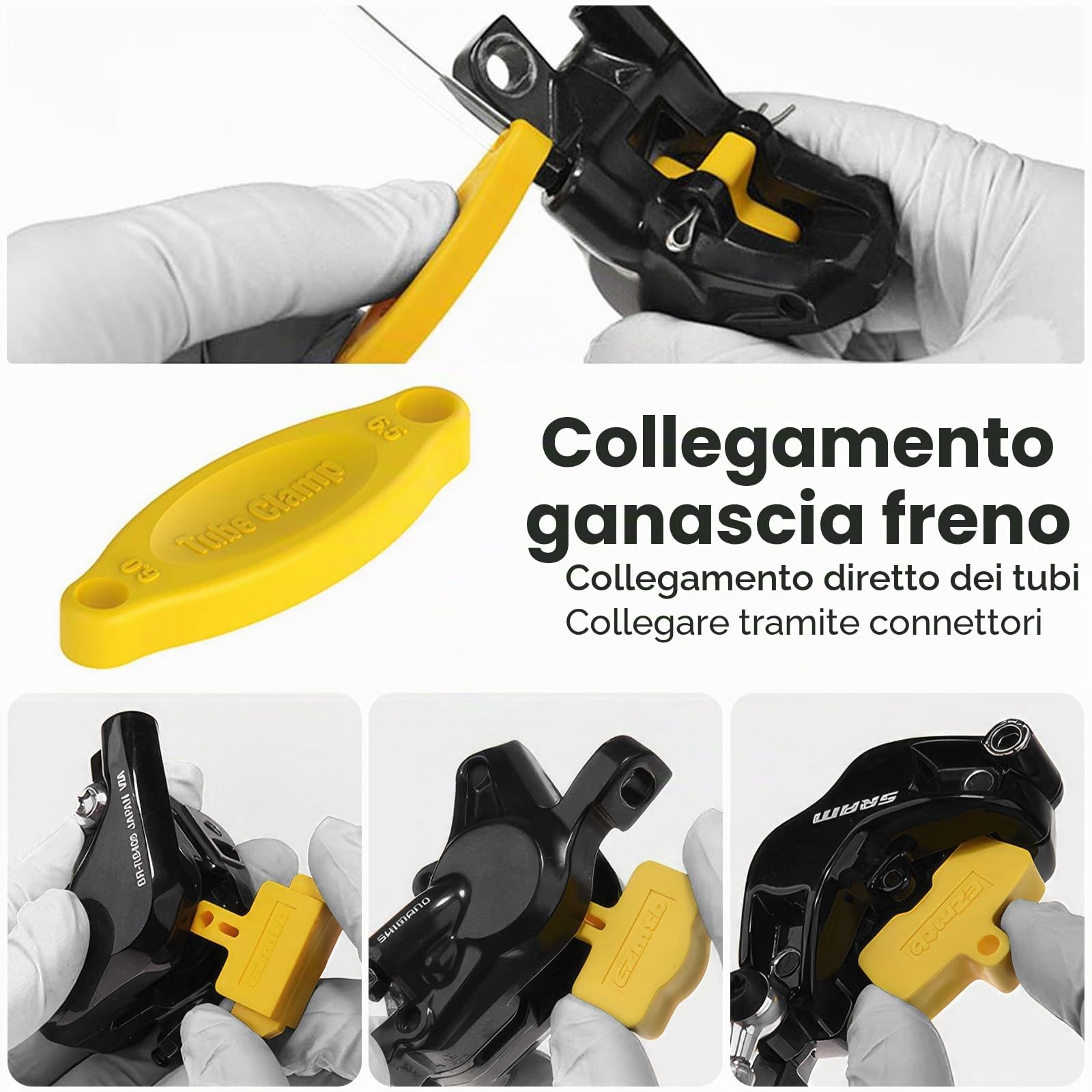 Kit Spurgo Freni per Shimano, Kit Spurgo Freni per MTB, Kit di Attrezzi per Bicicletta, Incluso 150 ML di Liquido Olio Minerale per Freni, Imbuto
