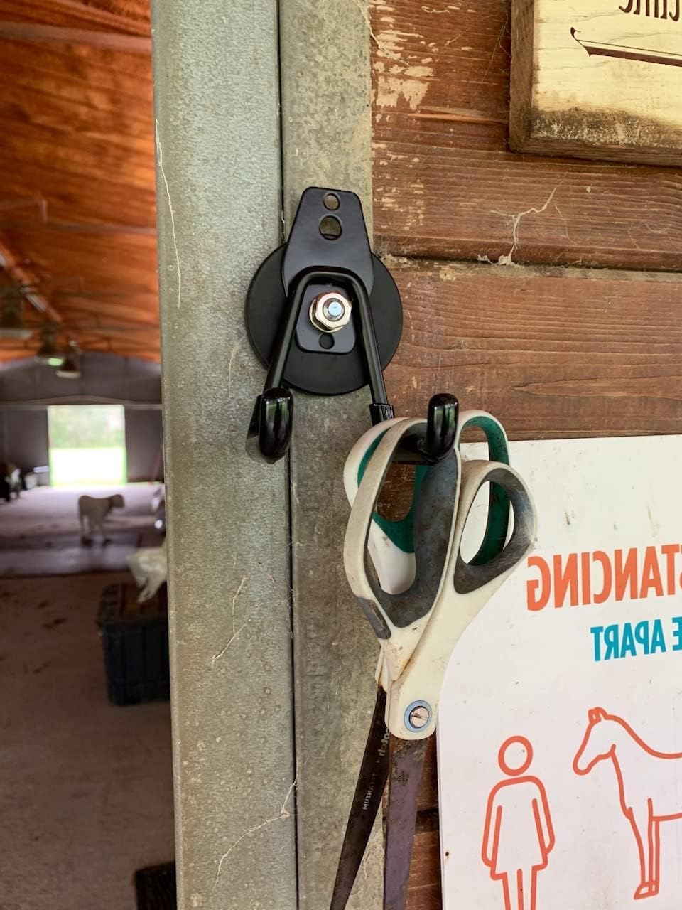 ULIBERMAGNET Heavy Duty Magnetic Garage Hook,6 Pack Strong Large Magnet Hooks for Power Drill,Garden Tools,Hose,Pegboard,Garage, Workshop,Magnetic Storage Hooks for Indoor Outdoor Hanging(Black)