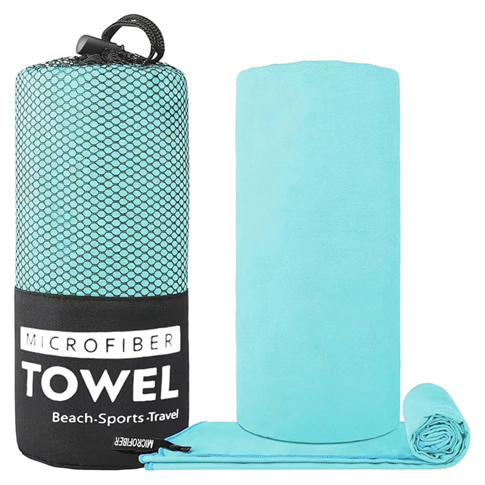 GMEqfhpOPS Quick-Drying Sports Towel Thick Sand Free Microfiber Quick Dry Towel, Super Absorbent Soft Swim BeachTowels for Men, Women Towels Bath(Light blue,40x80cm)