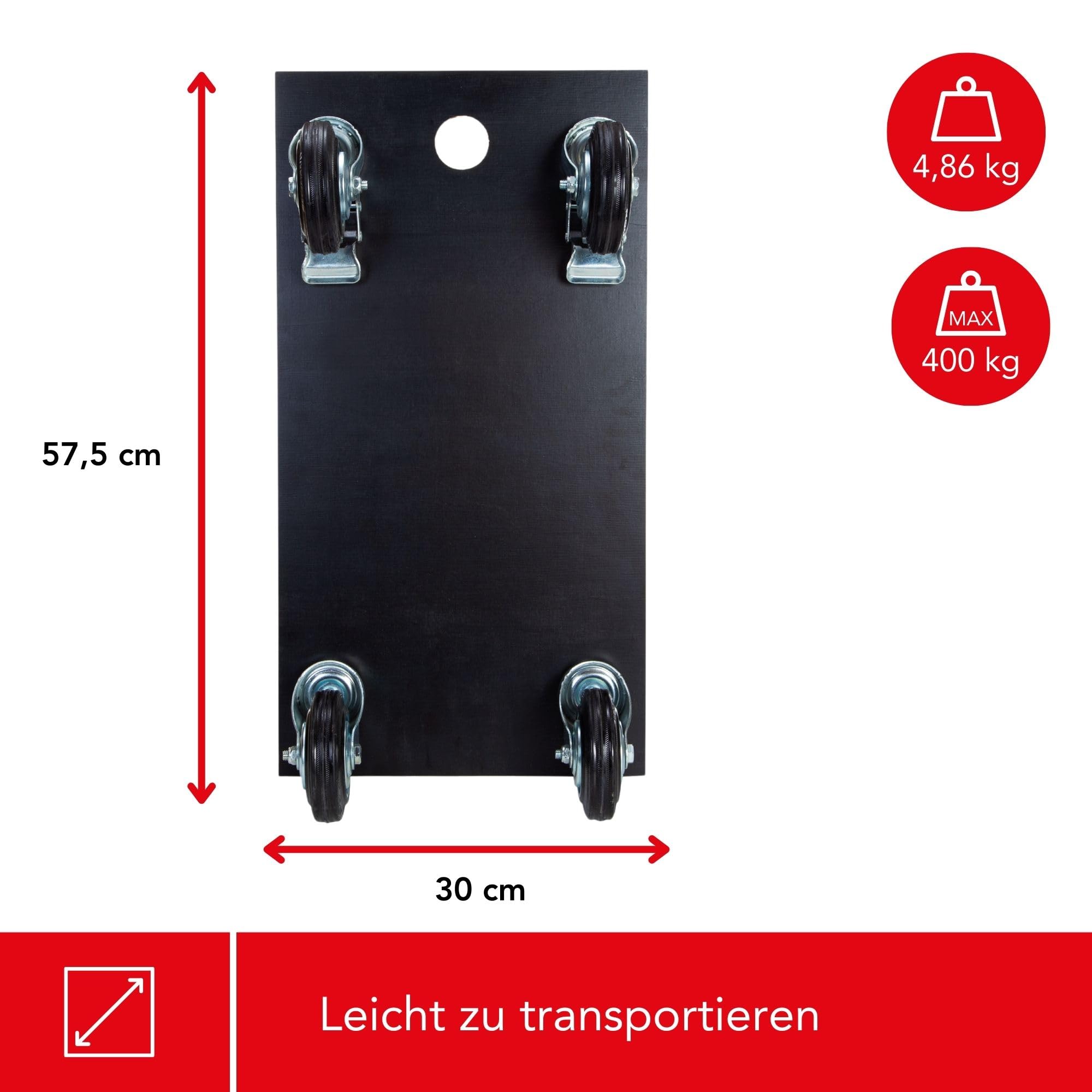 Toolland - QT111 Transport-Roller, Max Tragkraft 400 kg, 575 mm x 300 mm Abmessungen 175682, Mehrfarbig, (L x B) 575 mm x 300 mm