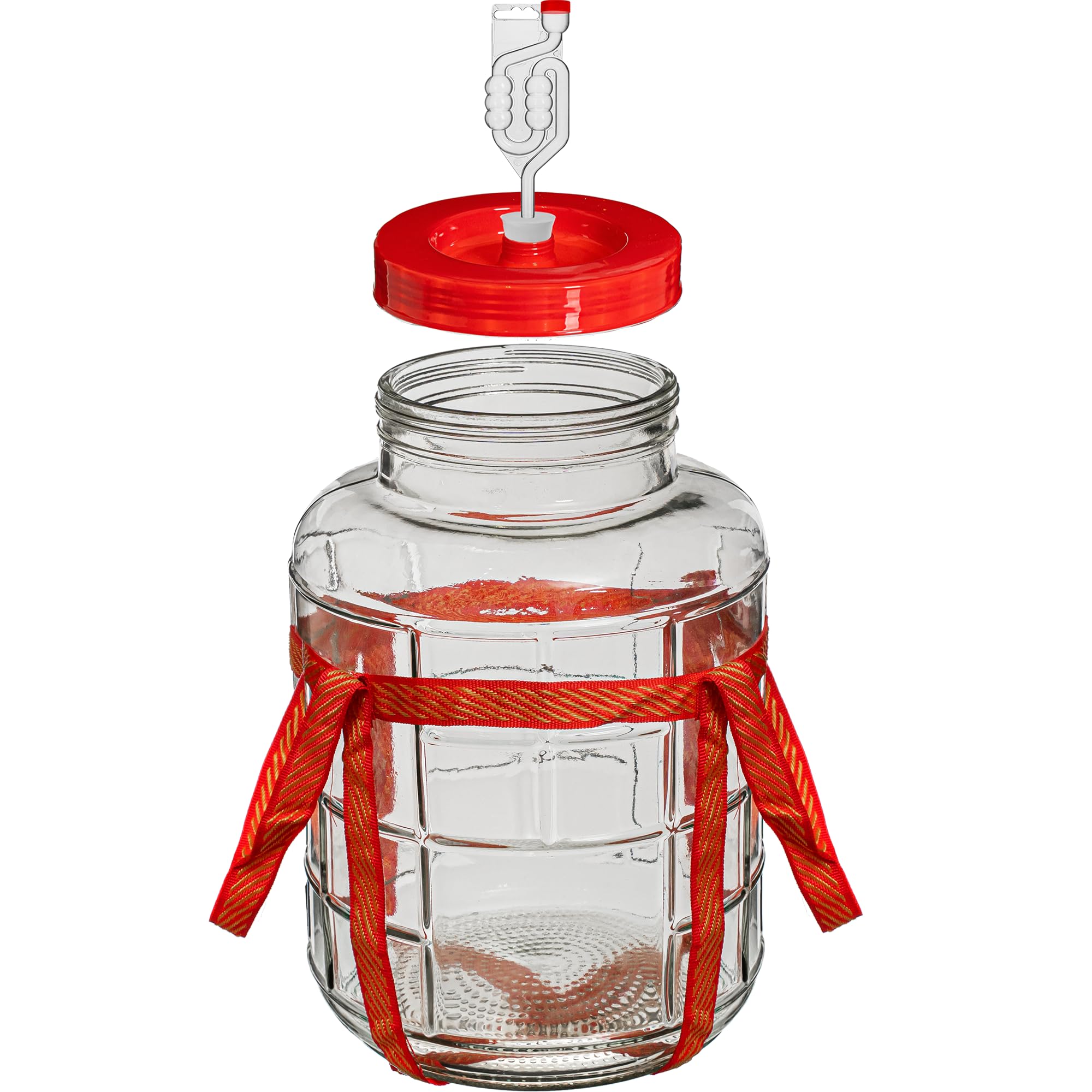 lilawelt24 10L Gärballon| Gärbehälter Weinballon Glasballon+Gäraufsatz für Wein Bier Maische|Vorratsglas für Gurken, Aufbewahrung, Aufbewahrungsglas Glasflasche Glasballon Glasgärballon Vergärung Küche, Haushalt & Wohnen