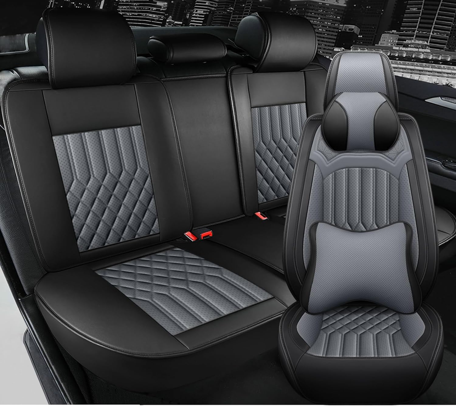 Car Seat Covers for Toyota Corolla Cross 2022-2026 Leather Seat Covers Waterproof Soft Car Seat Cover Protectors Comfort Automotive Seat Cover with Airbag(Black,5 Seats)