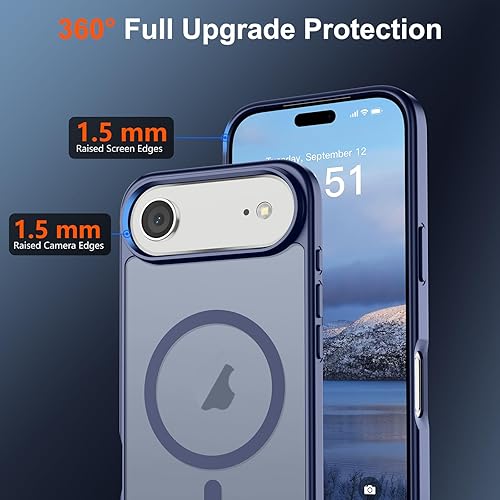 Miniatura 11 de SUPFINE - Funda magnética para iPhone 13 Pro Max (compatible con MagSafe), (protección contra caídas de grado militar de 10 pies), delgada, Negro