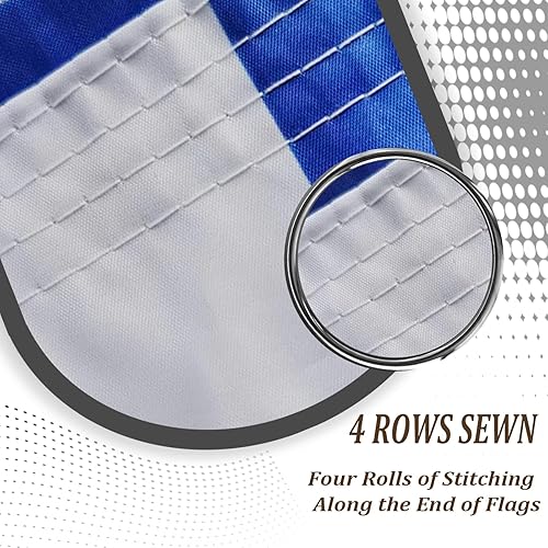 Miniatura 5 de Bandera israelí israelí de 2 x 3 pulgadas, doble cara, resistente al aire libre, material de poliéster de 3 capas con 2 ojales de metal, 4 filas de