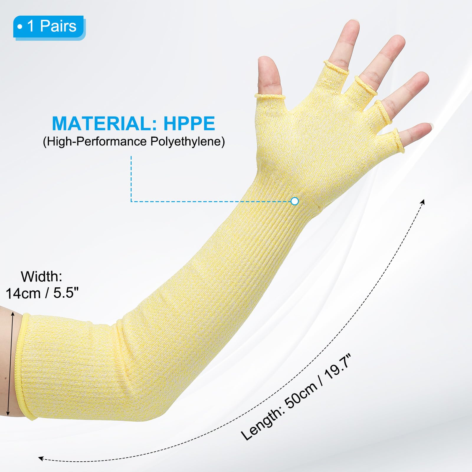 PATIKIL 20 Inch Cut Resistant Sleeves with Finger Grips - Image 2