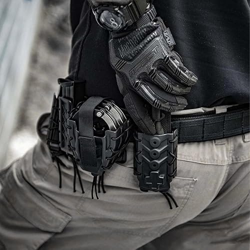 Miniatura 6 de Funda doble para esposas, funda para esposas, bolsa de puño superior abierta para cinturón de serviciochaleco táctico