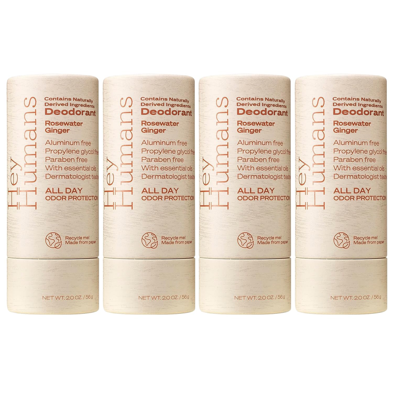 HEY HUMANS Aluminum Free Deodorant for Women and Men, Naturally Derived Ingredients, Long Lasting Odor Control with Refr