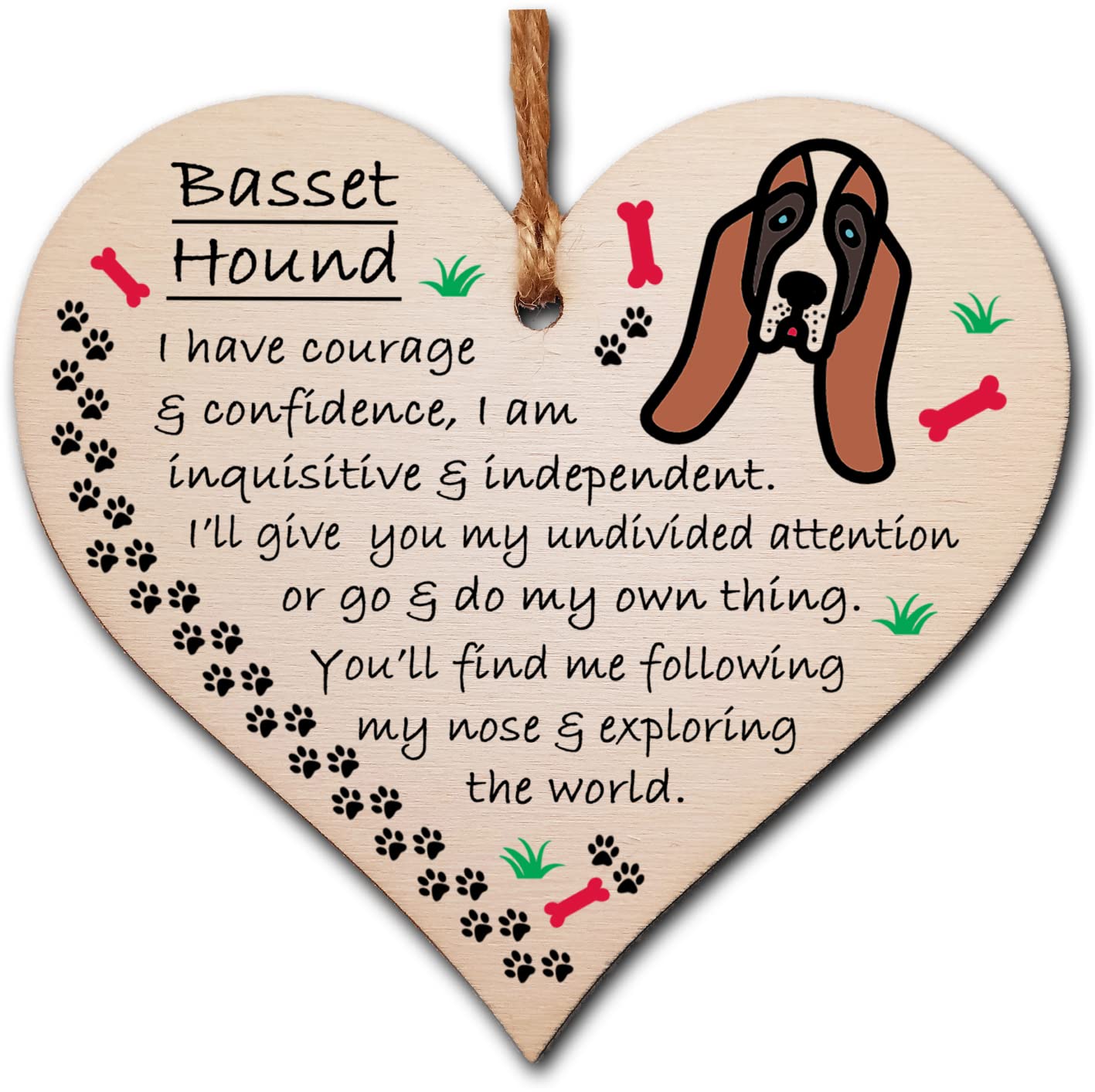 Gift In Can Handmade Wooden Hanging Heart Plaque Perfect for Dog Lovers Pet Keepsake Novelty Decoration