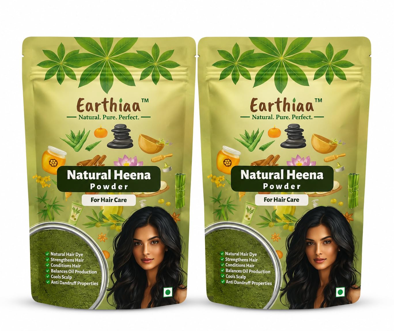 Natural Henna Powder for Hair | Organic Herbal Mehndi for Hair Growth, Colour & Nourishment | Chemical Free Hair Dye | 100g x 2 Pack-image-47