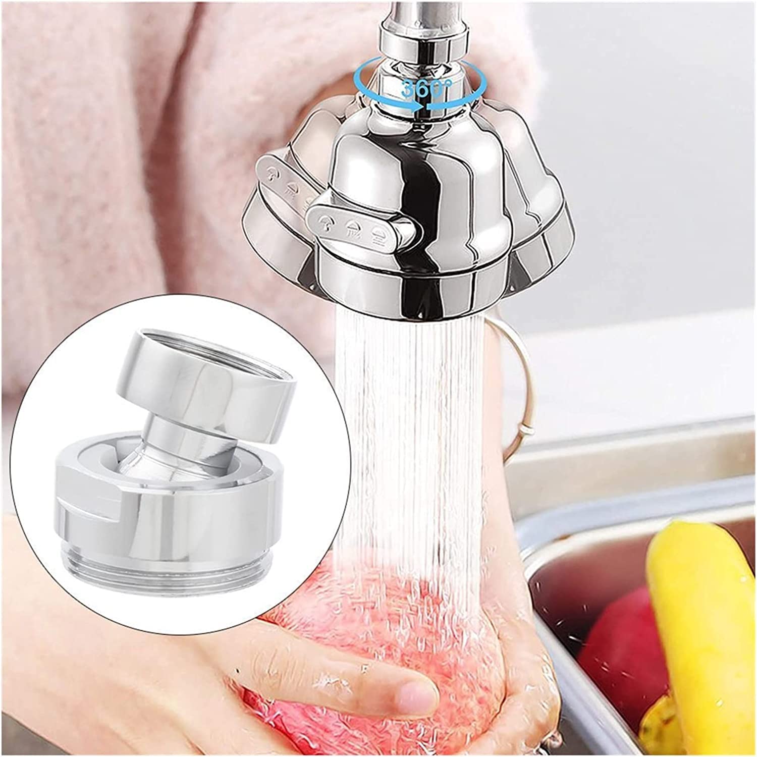 Perlator do kranu Adapter do kranu Aerator do kranu 1 szt. Stopień napowietrzacza do kranu Regulowane mosiężne złącze do kranu Obrotowy adapter aeratora Bateria prysznicowa Adapter aeratora Armatura d