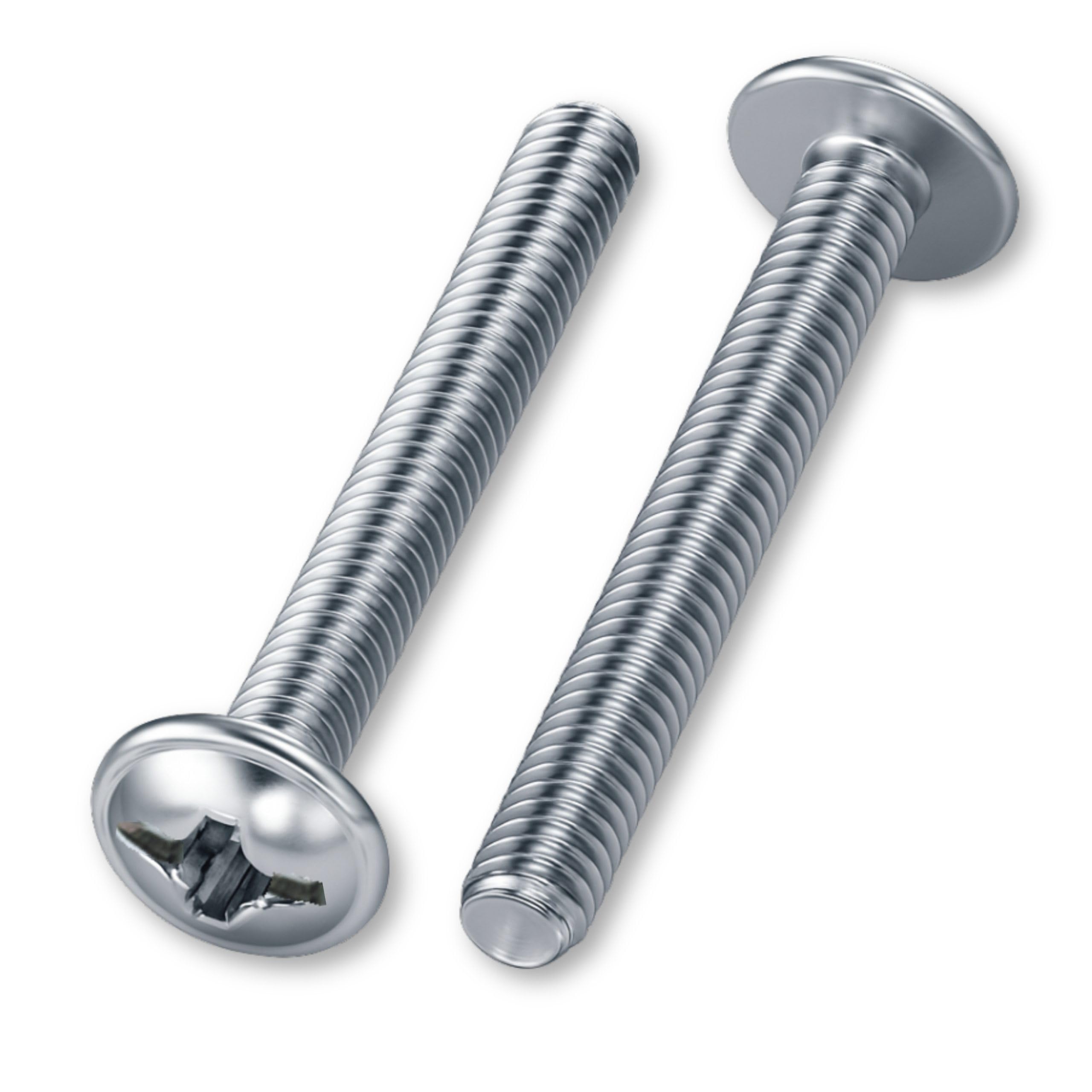 HEXATON Tornillos Métricos con Cabeza Redonda Pozidriv M4 x 27 mm – 100 Piezas – DIN 967 – Acero Galvanizado – Rosca Completa