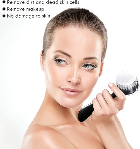 Miniatura 7 de Cepillo de limpieza facial con mango acrílico, cepillo exfoliante de cerdas suaves, limpiador exfoliante facial para el cuidado de la cara,
