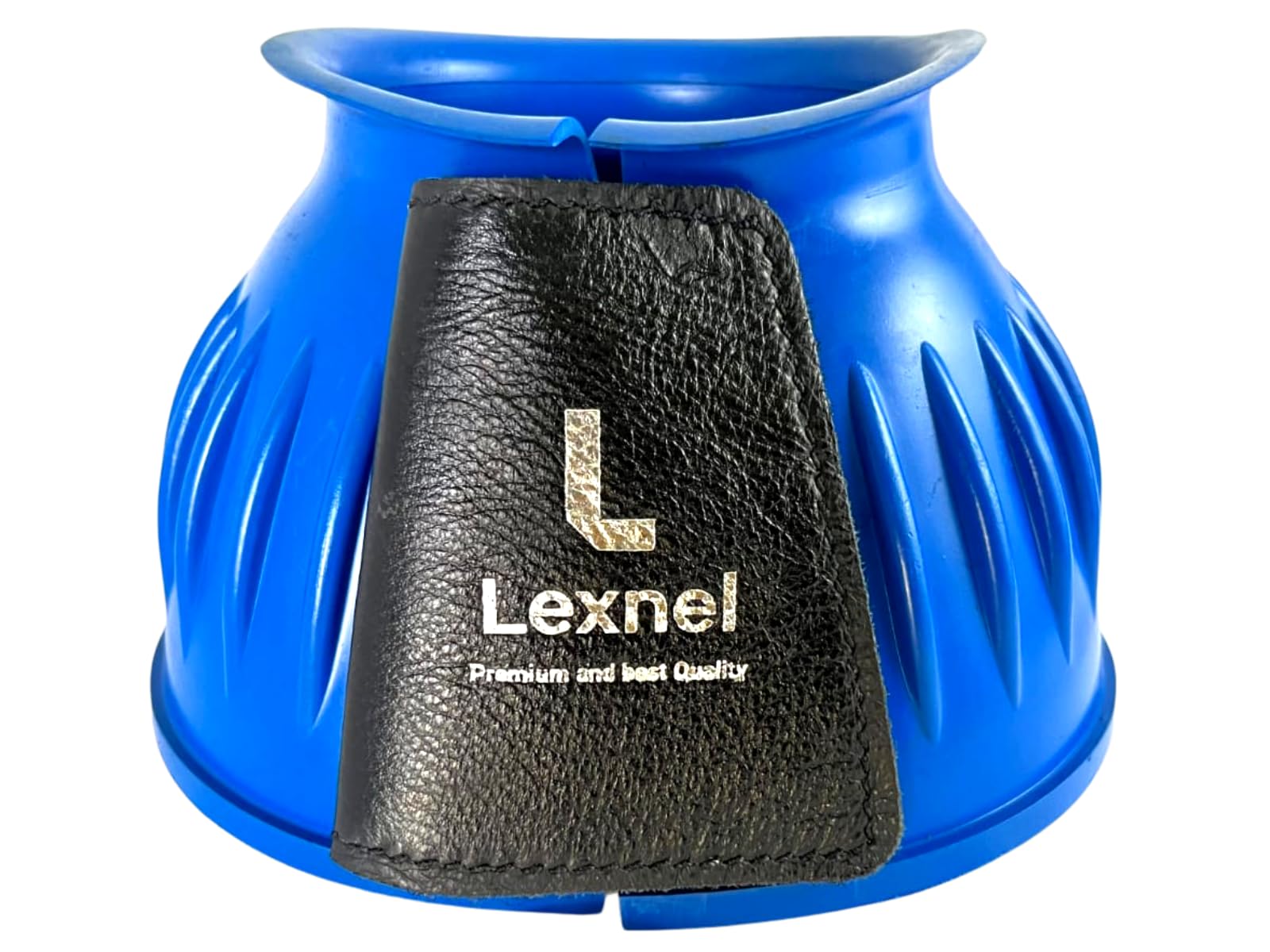 Lexnel Rubber Horse Bell Boots - Durable Overreach Protection & Secure Hook-and-Loop Closure (Blue, Small)