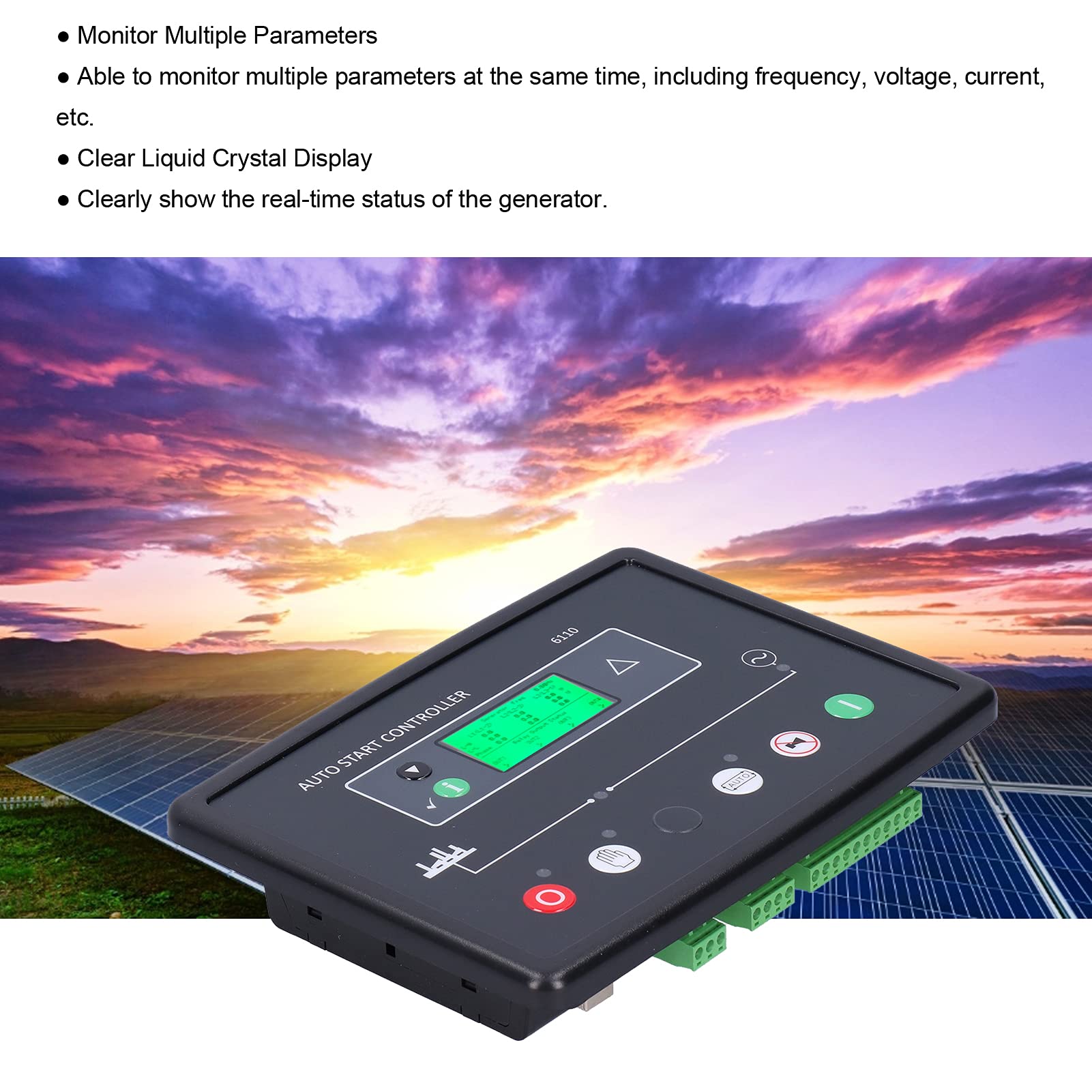 Módulo de Control del Generador, Controlador de Generadores Automáticos PSS 8V-35V DC Temporizador de Pantalla de Líquido para Máquina