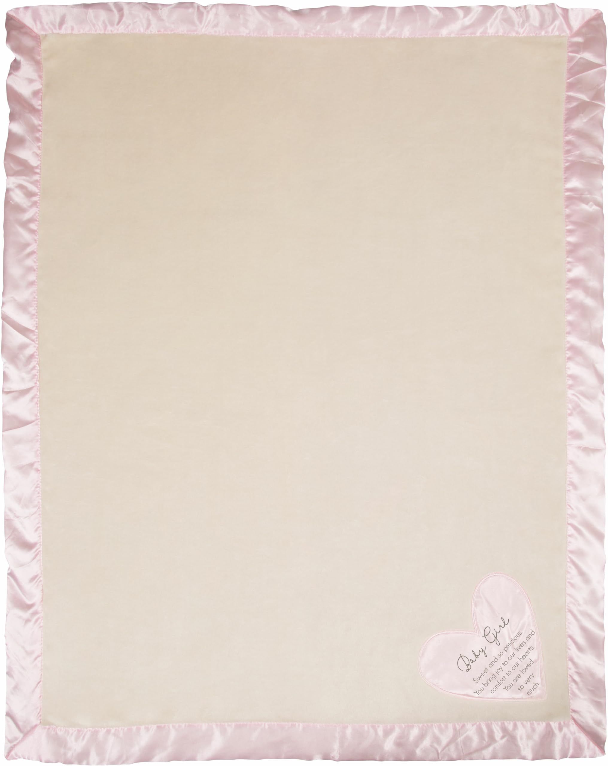 Pavilion - Coperta per neonata con bordo in seta rosa, 70 x 100 cm