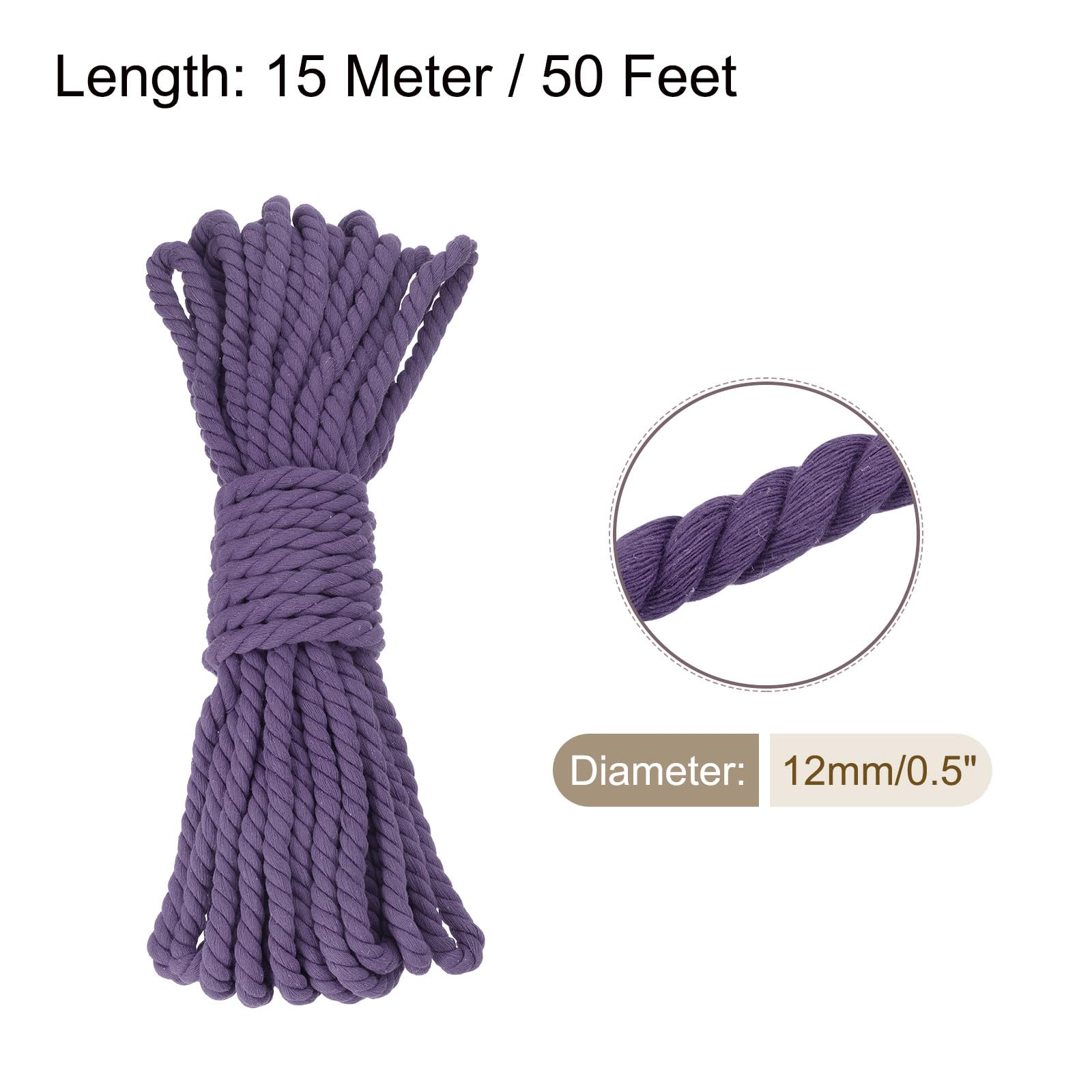 Rebower 0.5 Inch 50 Feet Macrame Cord - Image 2