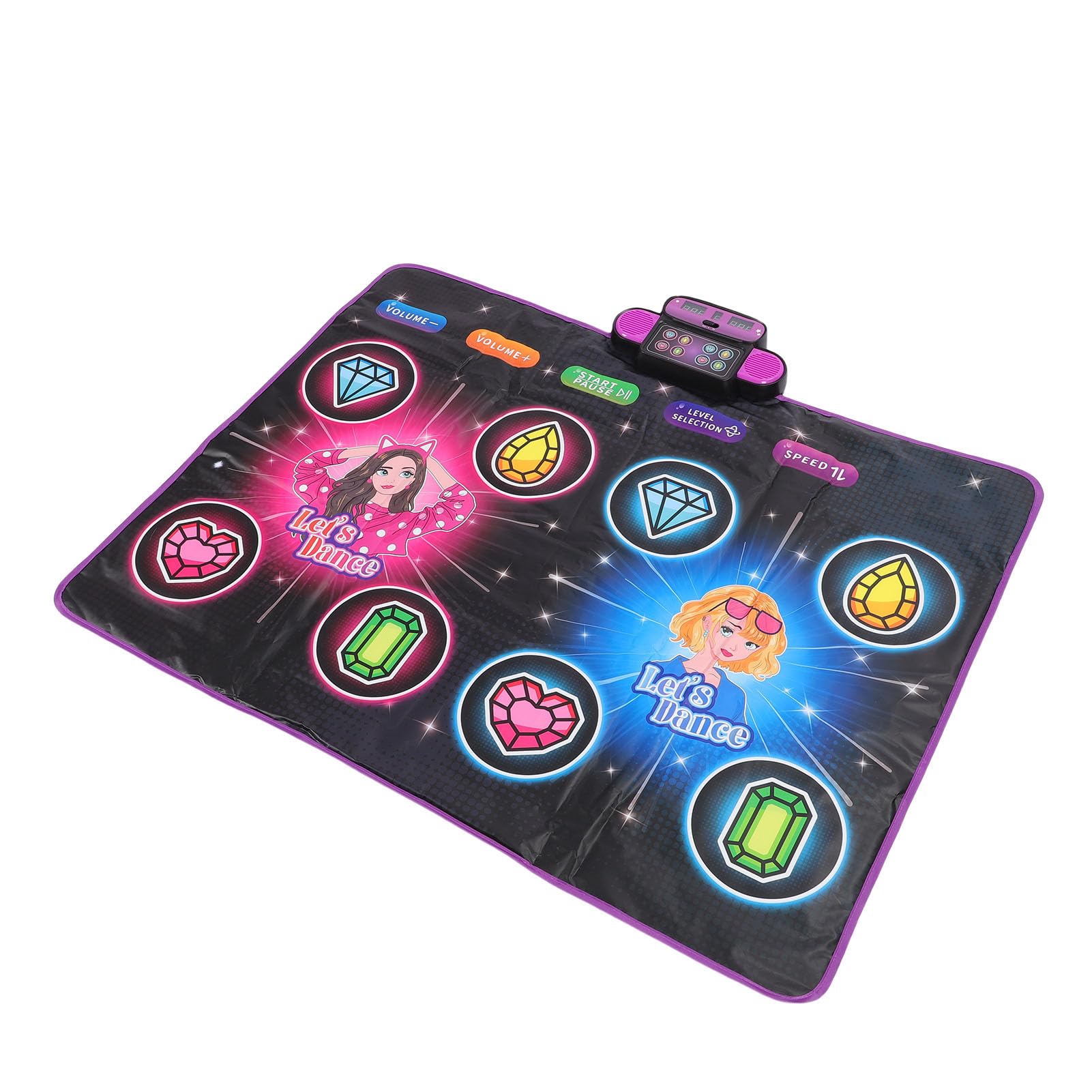 Tappeto da ballo elettronico interattivo e luminoso con modalità doppio giocatore, livelli stimolanti per bambini