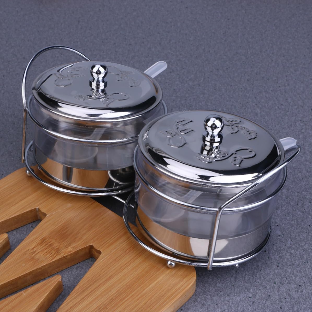 Stainless Steel Spice Container Set with Lid, Visible 2 Box