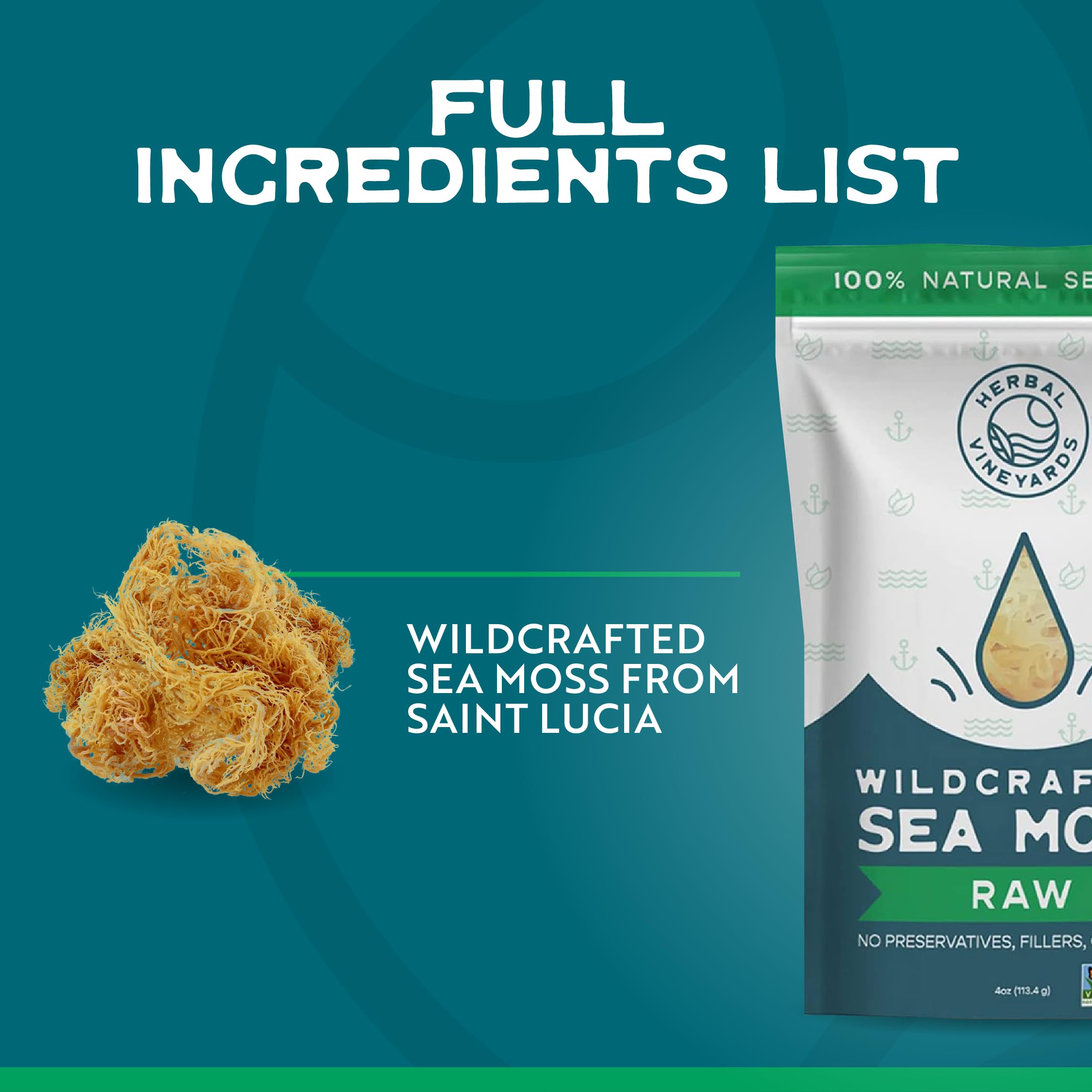 Amazon.com: Herbal Vineyards Organic Wildcrafted Gold Raw Sea Moss