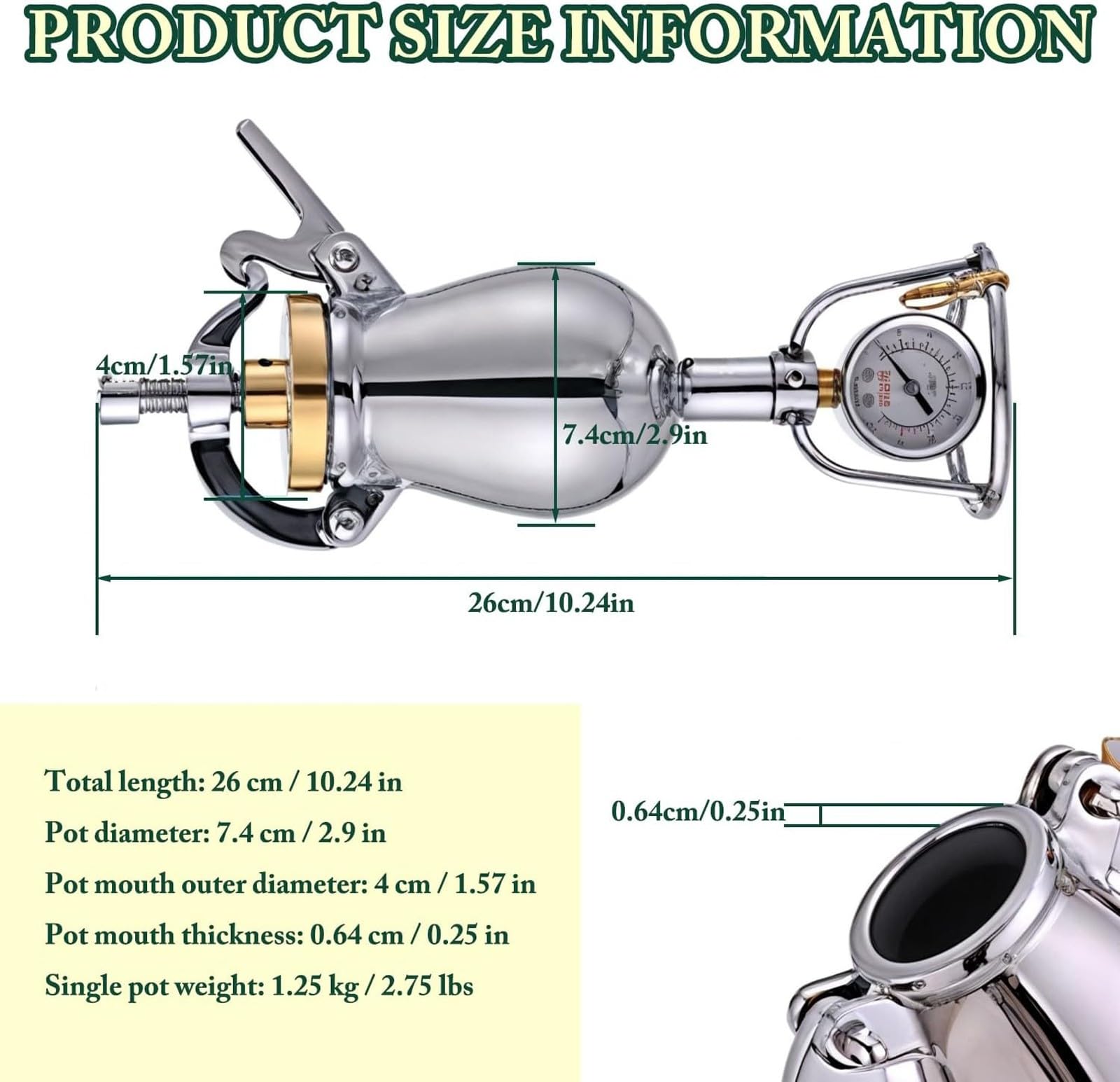 MáQuina para Hacer Palomitas de MaíZ A La Antigua, CañóN de Palomitas de MaíZ Chino, Aire Caliente Estufa de Acero Inoxidable, Amplificador de Granos(338ml)