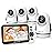 OKAIDI Video Baby Monitor with 4 Cameras, 5 Display Baby Monitor No WiFi, 30H Battery and 1000ft Range, 2-Way Talk, 8 Lullabies, Remote Pan-Tilt-Zoom Baby Camera for Baby Pet Elderly