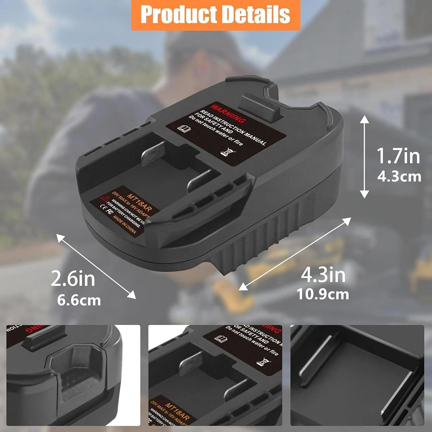 ZEZEFUFU Adapter for 18V Lithium Battery, Convert for Lithium Battery to for Ryobi 18V Cordless Tool Accessory