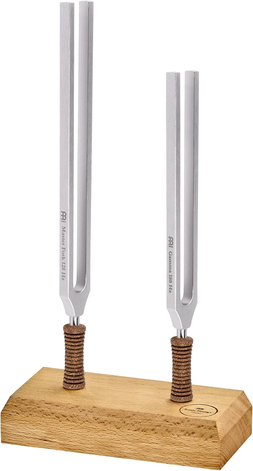 Meinl Sonic Energy Tuning Fork Set of 2, Binaural Therapy Frequencies — Gamma 188 Hz, Master 128 Hz — for Meditation, Yoga, Sound Baths, Chakra Healing