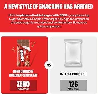 NEOH Low Carb Keto Hazelnut Chocolate | The New Alternative to Traditional Sweets | 1g Sugar, 106 kcal Per Serving, 1x55g