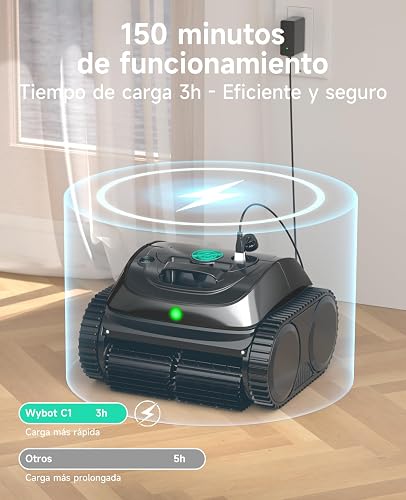 WYBOT C1 swimming pool robot with intelligent route planning, fully automatic cleaning of floors, water line, walls, up to 150 minutes, upgraded triple motor ideal for 150㎡ - 6
