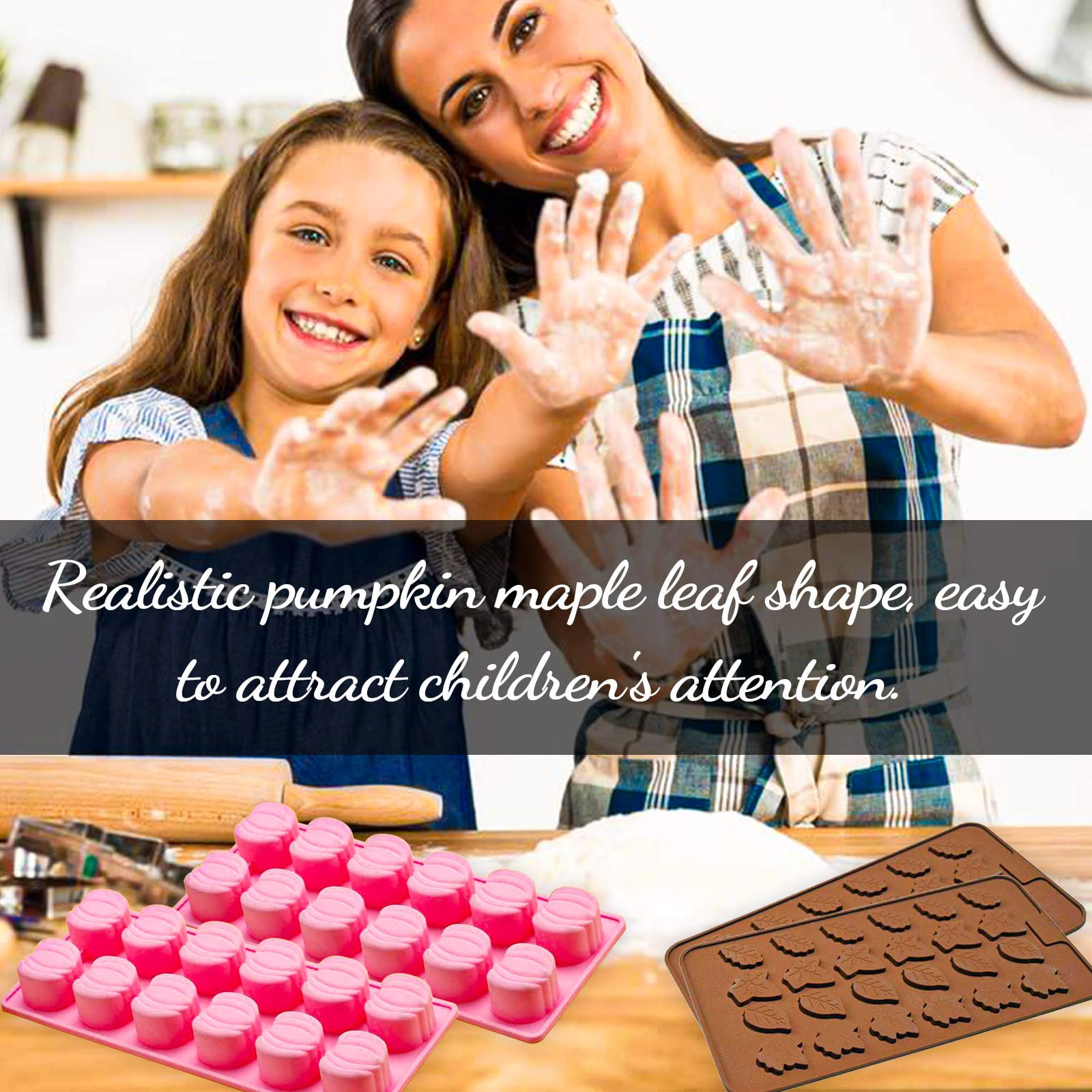 Moule Halloween, 3pcs Moules Halloween, 3D Moule Silicone Halloween, Moule Gâteau Halloween Pour Bricolage, Gelée De Visage De Citrouille, Bonbons De Crâne, Chocolat, Décoration De Gâteau (Orange